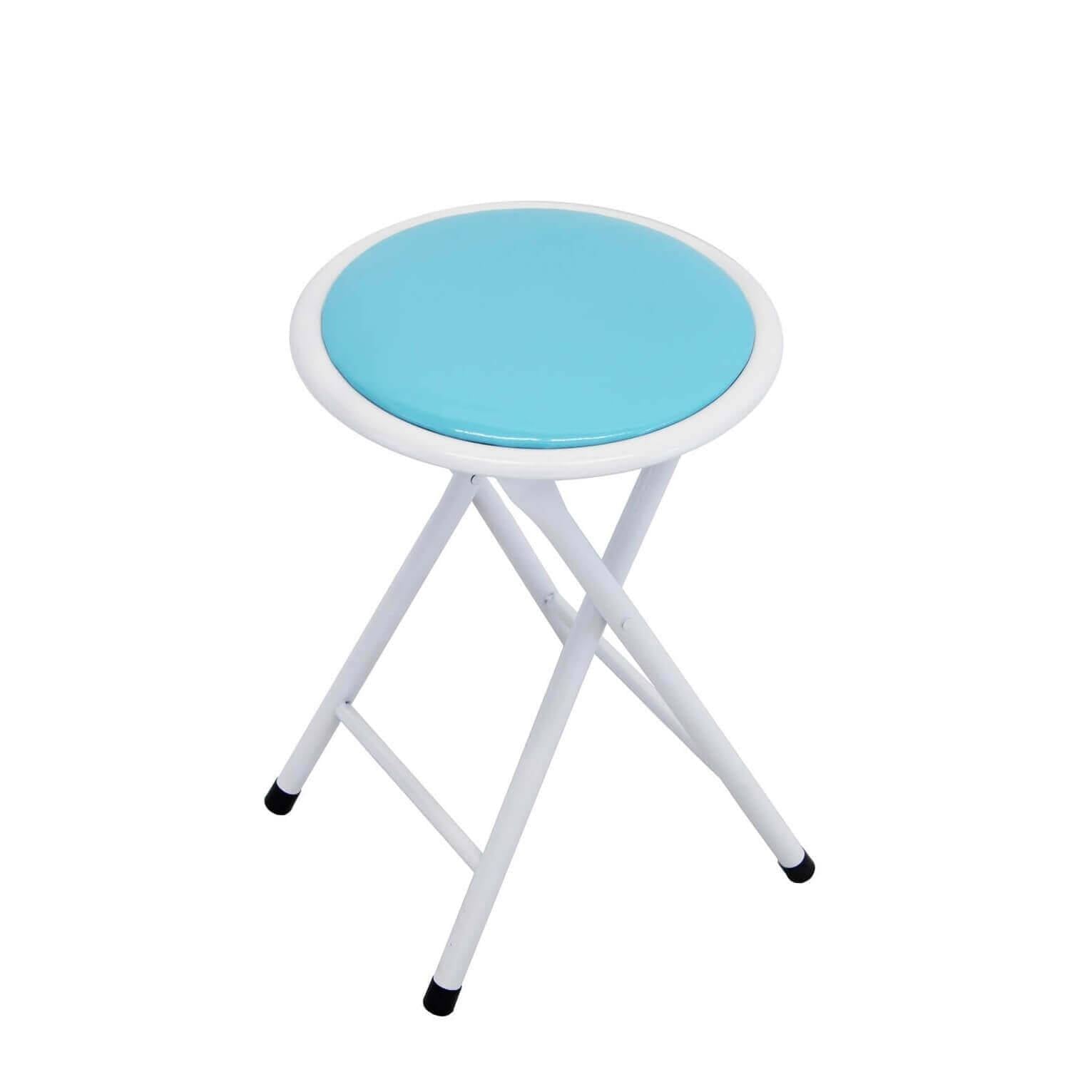 Sgabello Pieghevole Salvaspazio in Acciaio PVC cm 30x30x45 - SLIM Colore: Blu