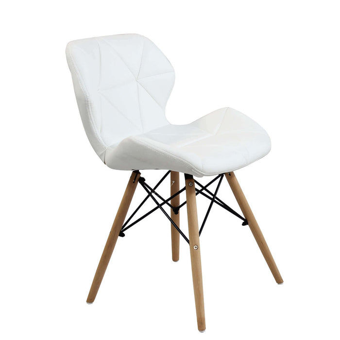 Sedia Moderna con seduta imbottita in Ecopelle Legno cm 41x49x71 - MIA Colore: Bianco