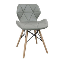Sedia Moderna con seduta imbottita in Ecopelle Legno cm 41x49x71 - MIA Colore: Grigio