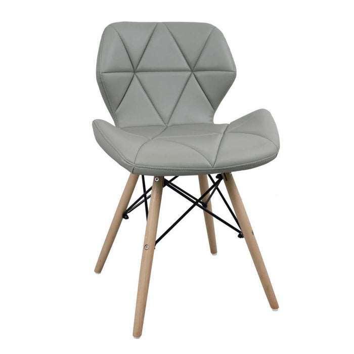 Sedia Moderna con seduta imbottita in Ecopelle Legno cm 41x49x71 - MIA Colore: Grigio
