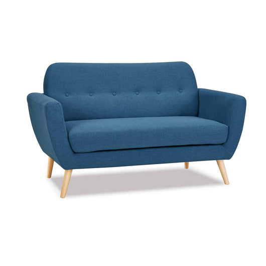 Divano due posti Scandinavo in Tessuto cm 147x79x86 - SILENTE Colore: Blu