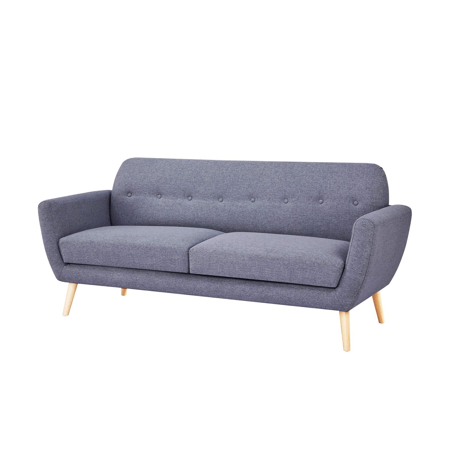 Divano tre posti Scandinavo in Tessuto cm 193x79x86 - SILENTE Colore: Grigio scuro