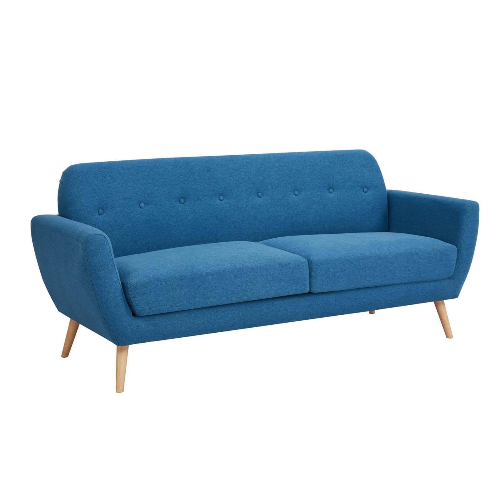Divano tre posti Scandinavo in Tessuto cm 193x79x86 - SILENTE Colore: Blu