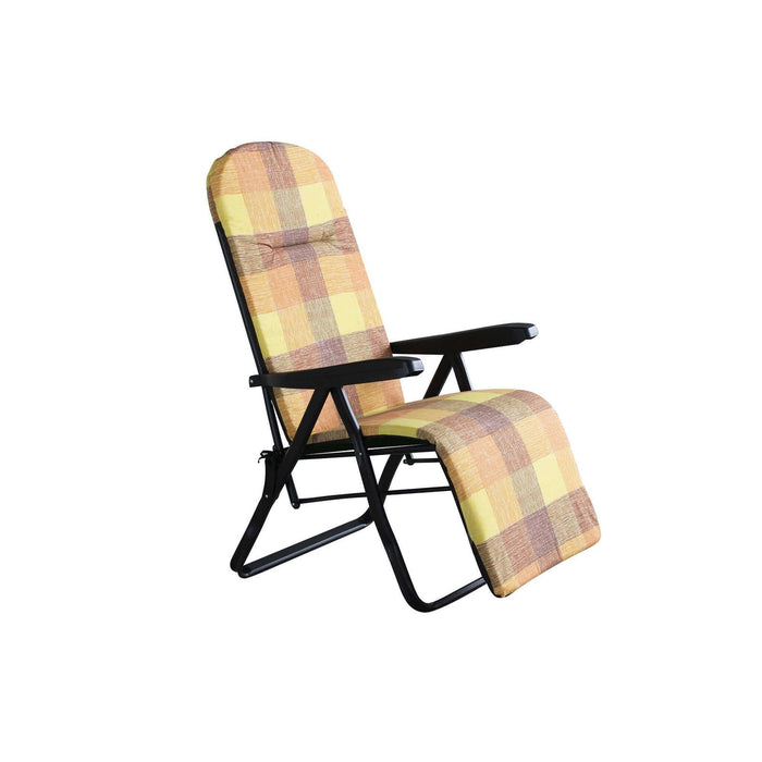 Poltrona Sdraio relax reclinabile in Tessuto Acciaio cm 155x60x60 - ANETTE Colore: Composizione 4