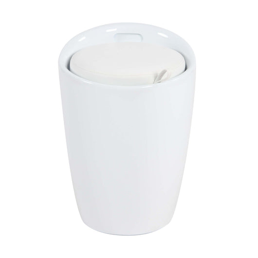 Sgabello con contenitore in Plastica cm 36x36x50 - MORRIS Colore: Bianco