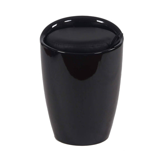 Sgabello con contenitore in Plastica cm 36x36x50 - MORRIS Colore: Nero