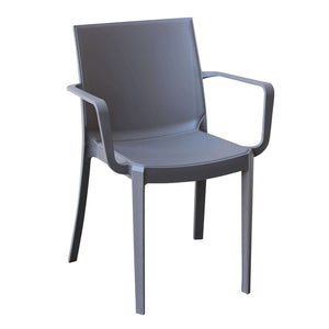 Poltrona da Esterno Impilabile in Polipropilene cm 55x58x82 - VICTORIA Colore: Taupe