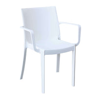 Poltrona da Esterno Impilabile in Polipropilene cm 55x58x82 - VICTORIA Colore: Bianco