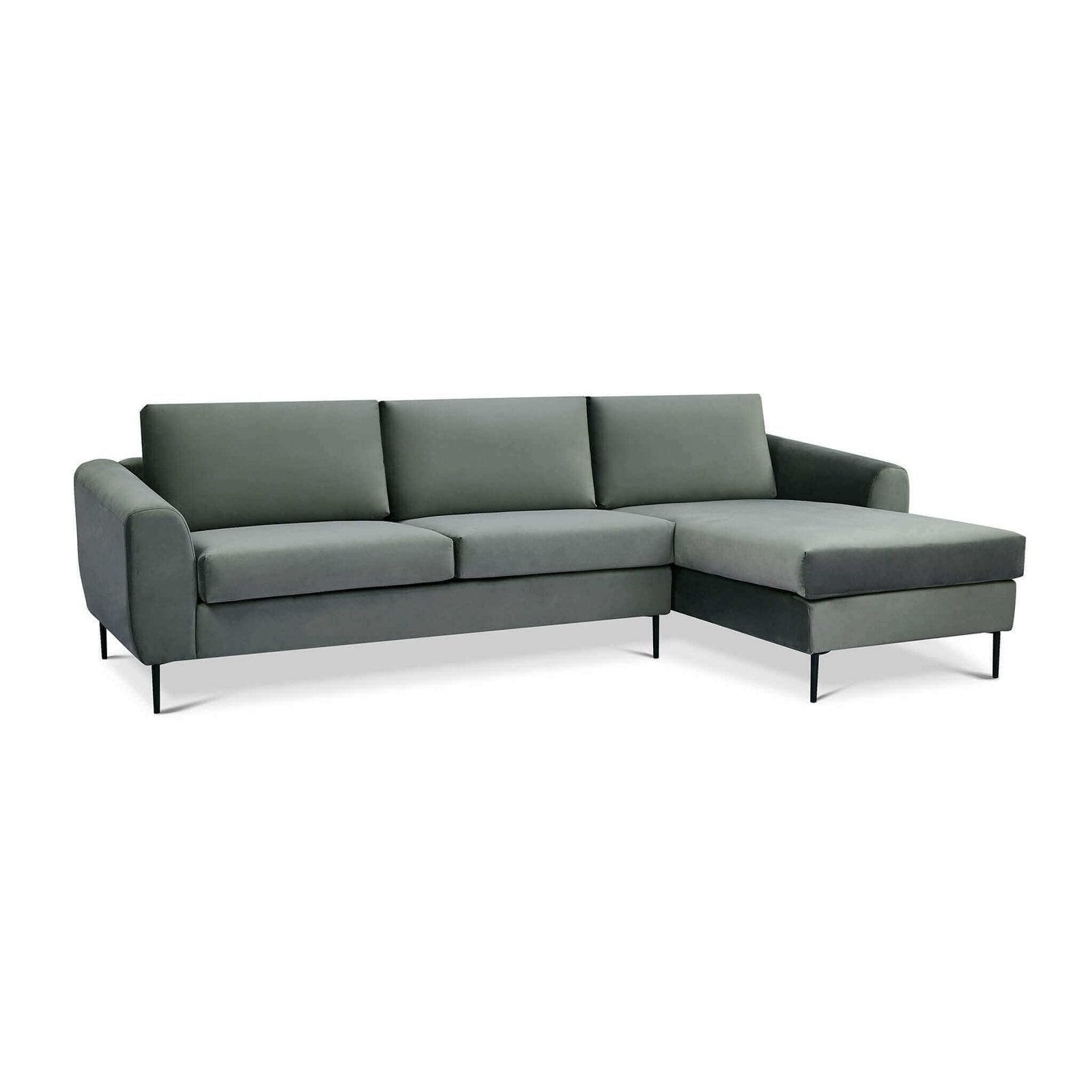 Divano moderno con chaise lounge in Tessuto cm 181x96x84 - RIKI Colore: Grigio
