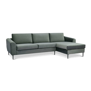 Divano moderno con chaise lounge in Tessuto cm 181x96x84 - RIKI Colore: Grigio