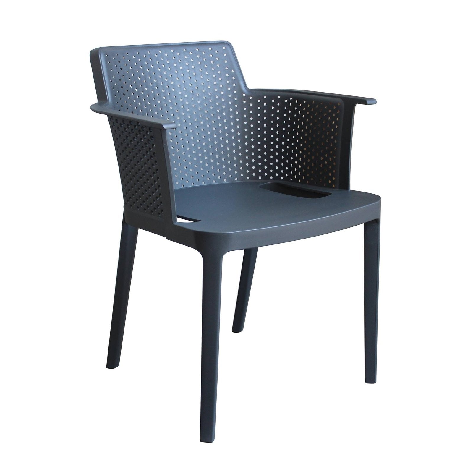 Poltrona da esterno ed interno in Polipropilene cm 60x58x76 5 - KAMALA Colore: Antracite