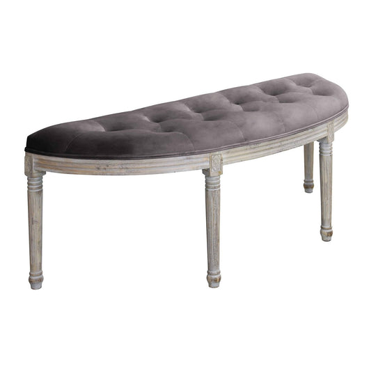 Panca vintage in ecopelle Fondoletto in Legno cm 125x45x48 - LISA Colore: Marrone