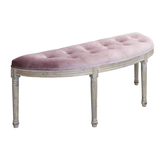 Panca vintage in ecopelle Fondoletto in Legno cm 125x45x48 - LISA Colore: Rosa