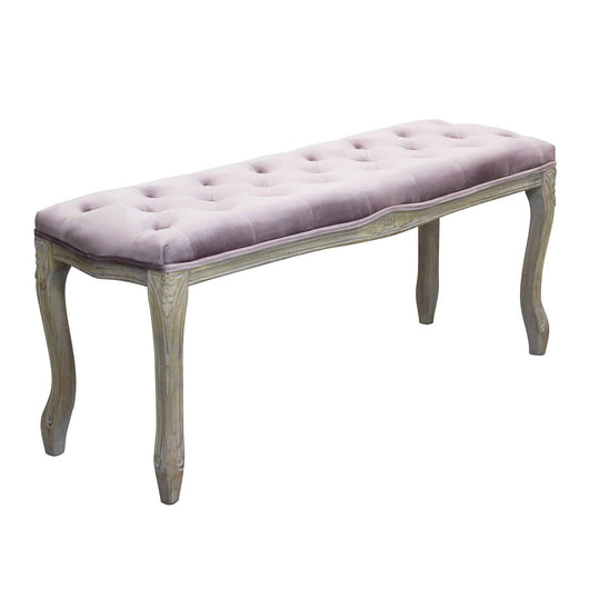 Panca vintage in ecopelle Fondoletto in Legno cm 110x36x47 - DAVEY Colore: Rosa