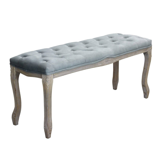 Panca vintage in ecopelle Fondoletto in Legno cm 110x36x47 - DAVEY Colore: Grigio