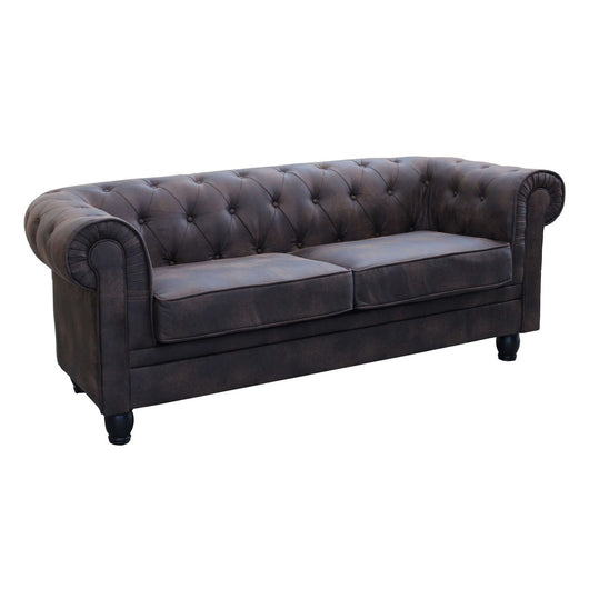 Divano Vintage di Design - CHESTERFIELD Dimensioni: 3 Posti, Colore: Marrone