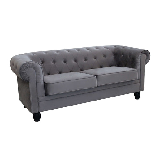 Divano Vintage di Design - CHESTERFIELD Colore: Grigio, Dimensioni: 3 Posti