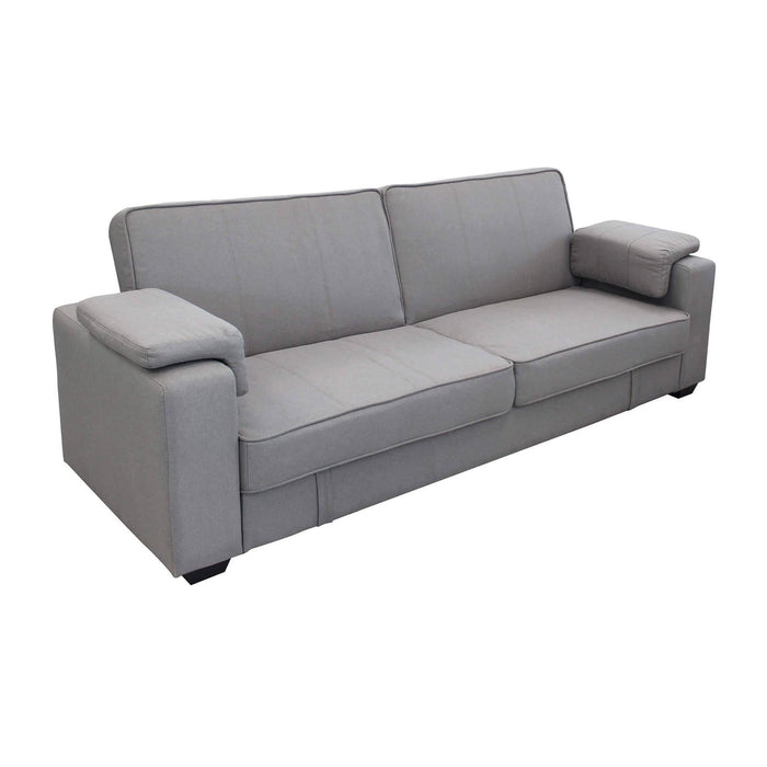 Divano Letto 3 posti in Tessuto cm 228x85x89 - DELTA Colore: Grigio chiaro
