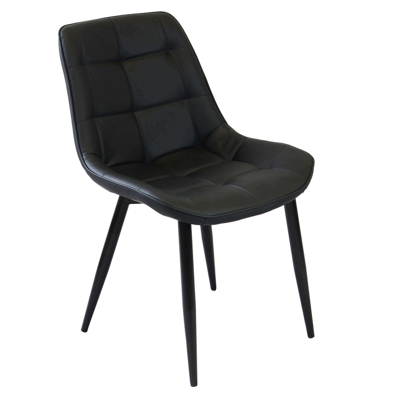 Poltrona per Sala da Pranzo in Ecopelle Metallo cm 44x50x83 - WINNY Colore: Nero