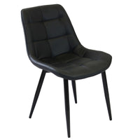 Poltrona per Sala da Pranzo in Ecopelle Metallo cm 44x50x83 - WINNY Colore: Nero