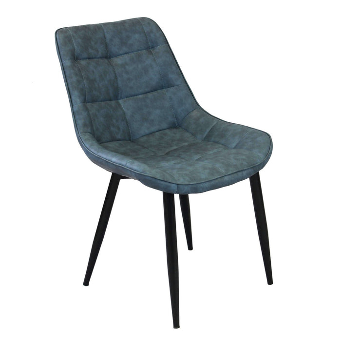 Poltrona per Sala da Pranzo in Ecopelle Metallo cm 44x50x83 - WINNY Colore: Blu