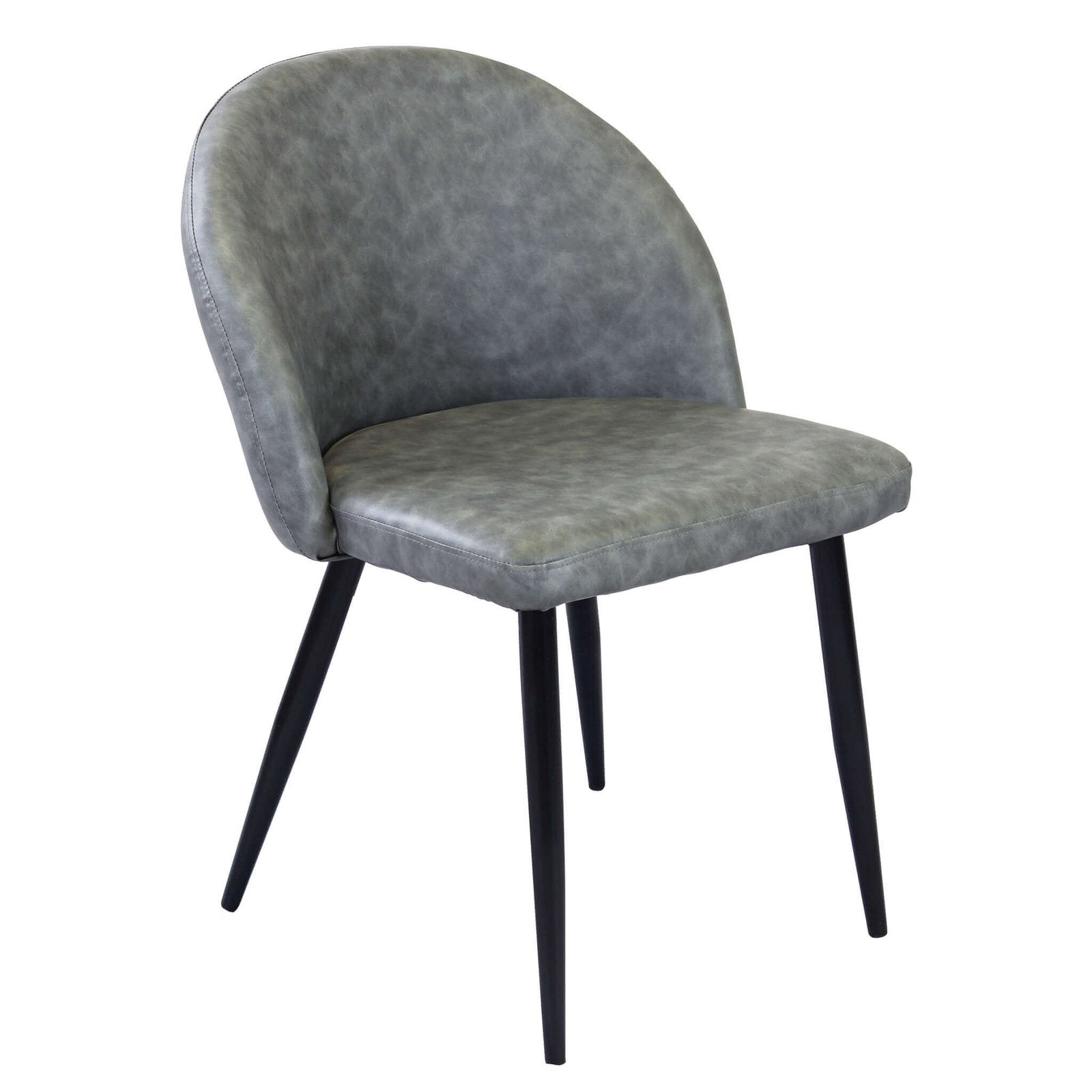 Poltrona per Sala da Pranzo in Ecopelle Metallo cm 44x47x78 - POO Colore: Grigio