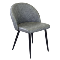 Poltrona per Sala da Pranzo in Ecopelle Metallo cm 44x47x78 - POO Colore: Grigio