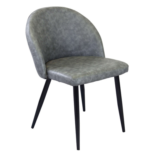 Poltrona per Sala da Pranzo in Ecopelle Metallo cm 44x47x78 - POO Colore: Grigio