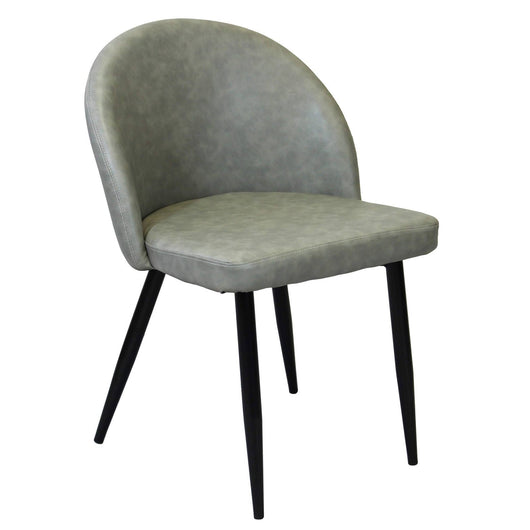 Poltrona per Sala da Pranzo in Ecopelle Metallo cm 44x47x78 - POO Colore: Tortora