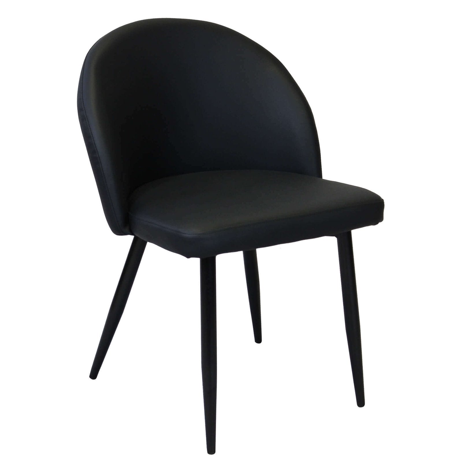 Poltrona per Sala da Pranzo in Ecopelle Metallo cm 44x47x78 - POO Colore: Nero