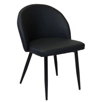 Poltrona per Sala da Pranzo in Ecopelle Metallo cm 44x47x78 - POO Colore: Nero