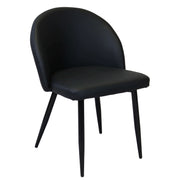 Poltrona per Sala da Pranzo in Ecopelle Metallo cm 44x47x78 - POO Colore: Nero