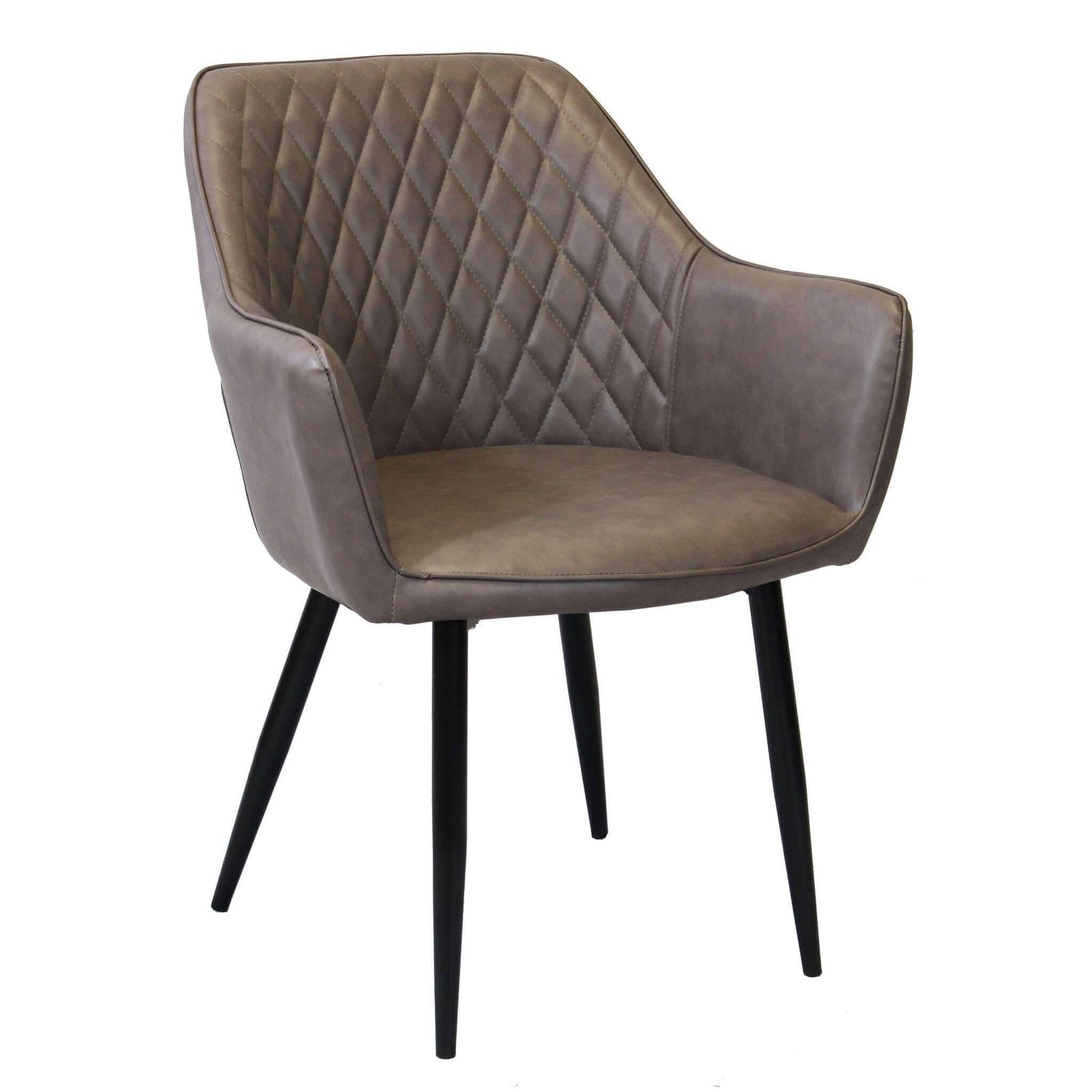 Poltrona per Sala da Pranzo in Ecopelle Metallo cm 48x62x83 - ROBIN Colore: Marrone