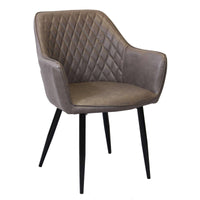 Poltrona per Sala da Pranzo in Ecopelle Metallo cm 48x62x83 - ROBIN Colore: Marrone