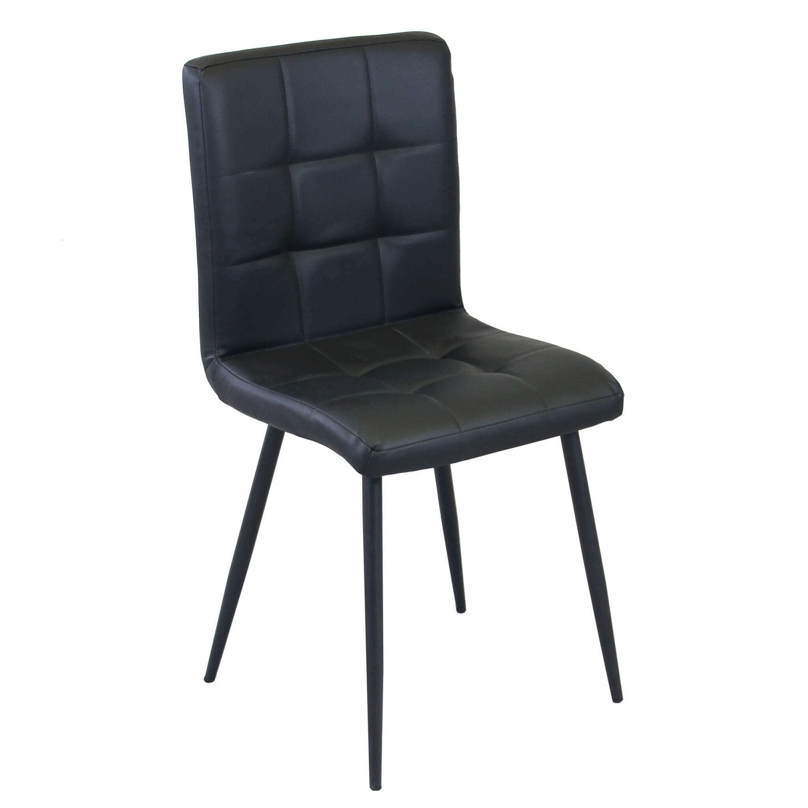 Sedia per Sala da Pranzo in Ecopelle Metallo cm 40x41x89 - ELEONORE Colore: Nero