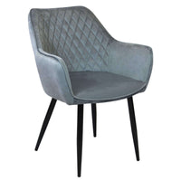 Poltrona per Sala da Pranzo in Velluto Metallo cm 48x62x83 - CALLIOPE Colore: Grigio
