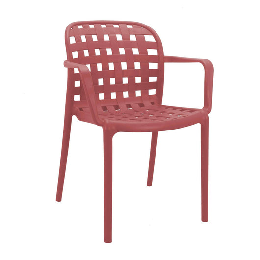 Poltrona da Giardino in Polipropilene cm 58x57 5x82 5 - JEN Colore: Rosso