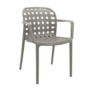 Poltrona da Giardino in Polipropilene cm 58x57 5x82 5 - JEN Colore: Grigio chiaro