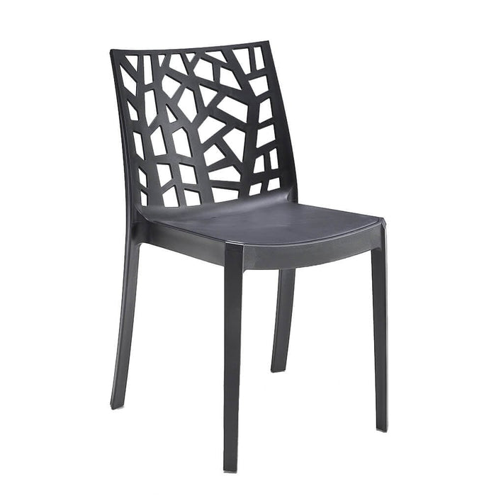 Sedia da Giardino in Polipropilene cm 55x47x82 - MATRIX Colore: Nero