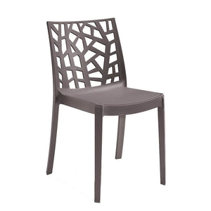 Sedia da Giardino in Polipropilene cm 55x47x82 - MATRIX Colore: Taupe
