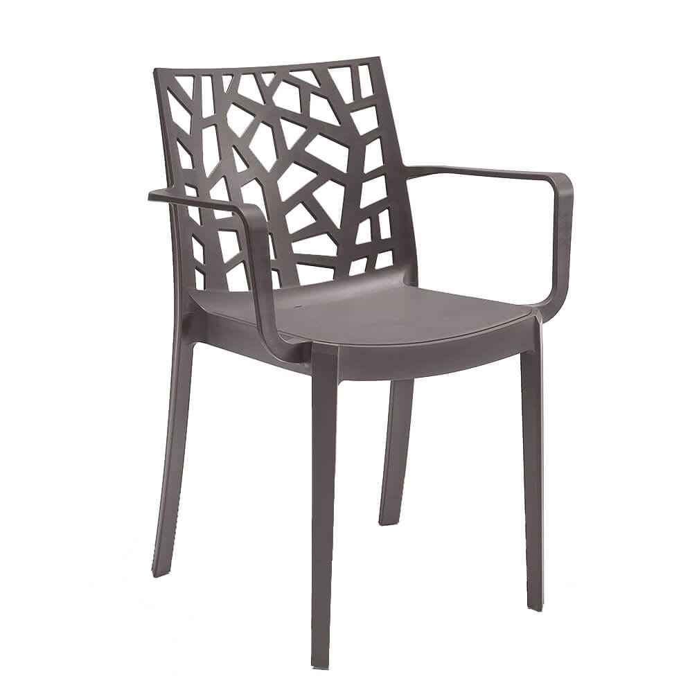 Poltrona da Giardino in Polipropilene cm 55x58x82 - MATRIX Colore: Taupe