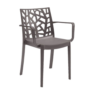 Poltrona da Giardino in Polipropilene cm 55x58x82 - MATRIX Colore: Taupe