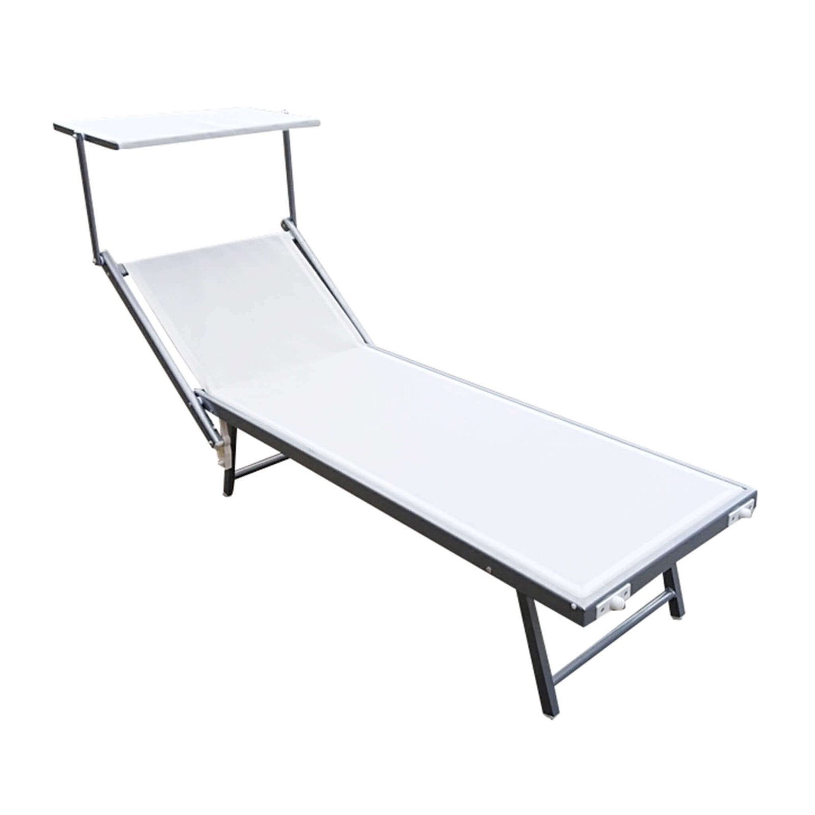 Lettino da Giardino Pieghevole in Alluminio Textilene cm 183x61x38 - LEXOR Colore: Bianco