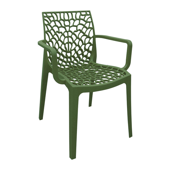 Poltrona impilabile da esterno in resina - ALCYONE Colore: Verde