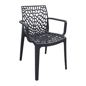 Poltrona impilabile da esterno in resina - ALCYONE Colore: Antracite