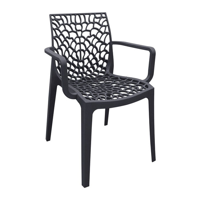 Poltrona impilabile da esterno in resina - ALCYONE Colore: Antracite
