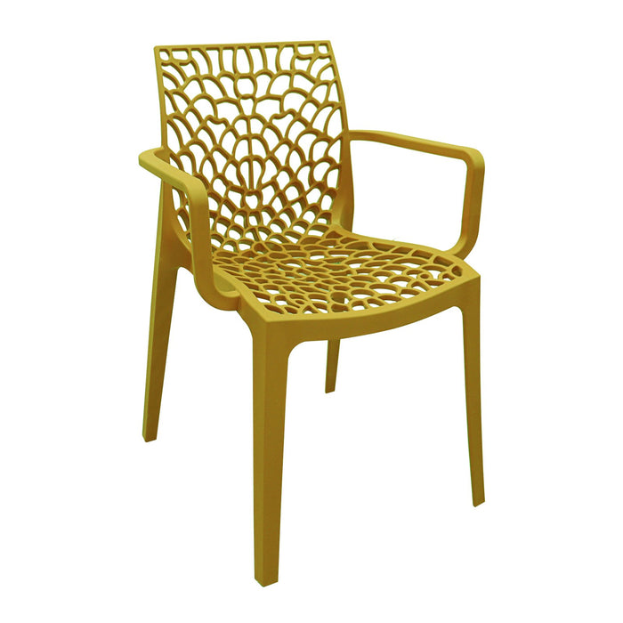 Poltrona impilabile da esterno in resina - ALCYONE Colore: Giallo