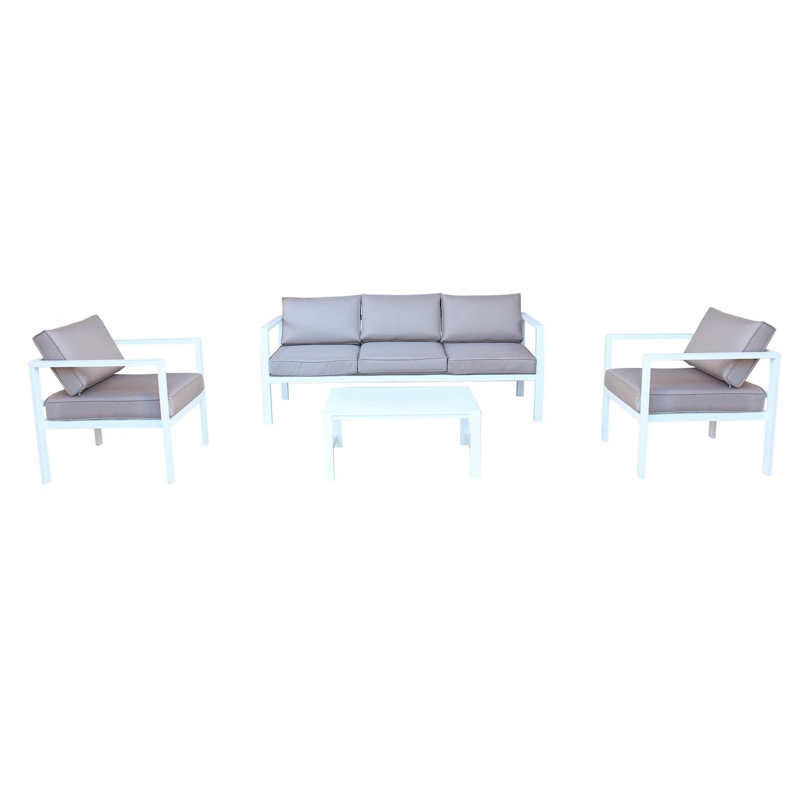 Salotto da Giardino 4 posti in Alluminio cm 184x70x64 - LEX Colore: Bianco