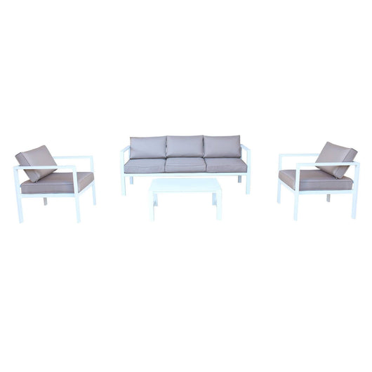 Salotto da Giardino 4 posti in Alluminio cm 184x70x64 - LEX Colore: Bianco