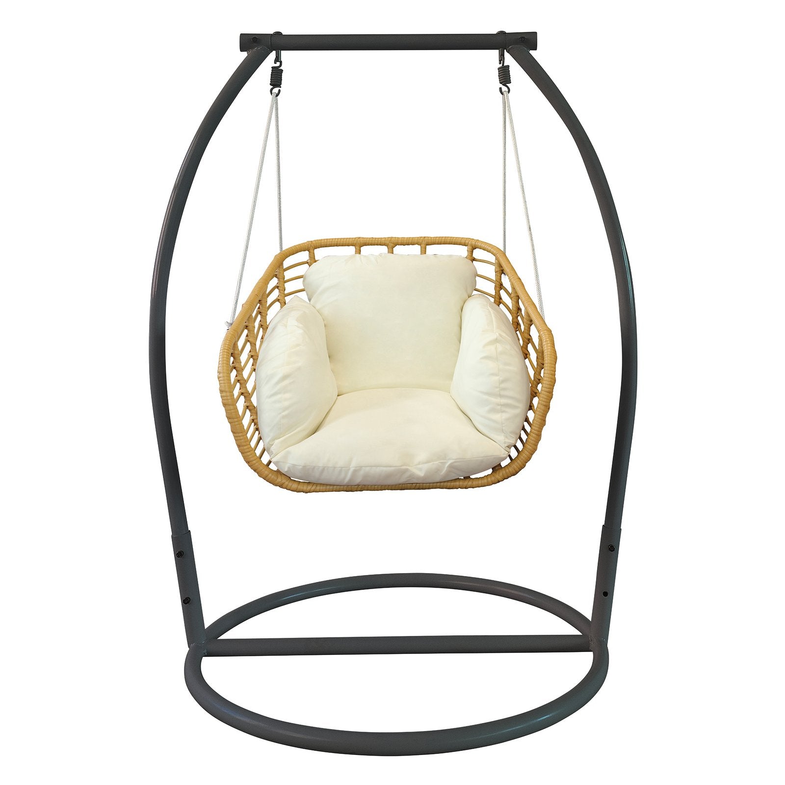 Poltrona dondolo sospesa da giardino - BRANNON Colore: Beige